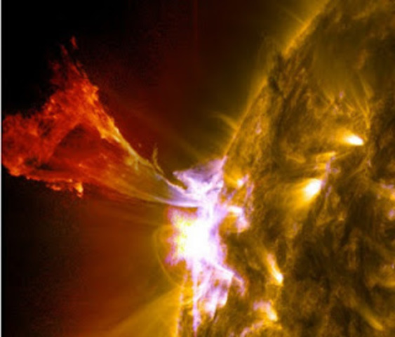 la explosion en el sol