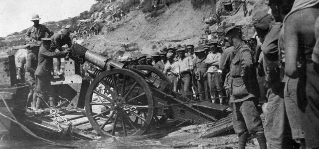 Britain bombarded Turkish forts in the Dardanelles