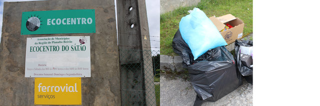 Placement of the collected materials in the Sátão's recycling centre