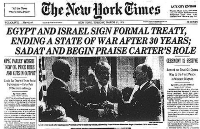 Peace deal between Egypt and Israel.