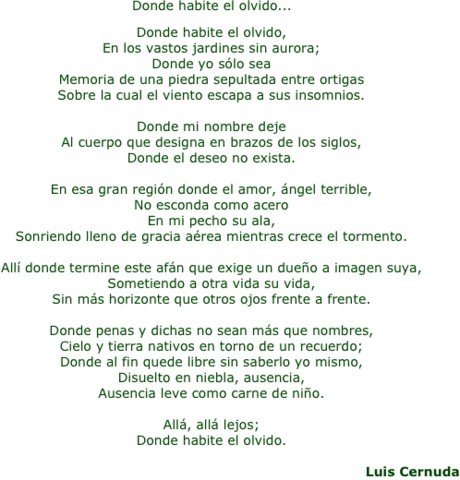 Publica "Donde habite el olvido"