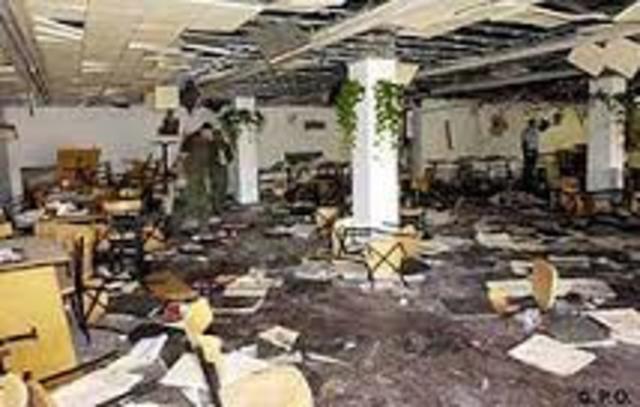 A Hamas suicide bomber attacks a nightclub.