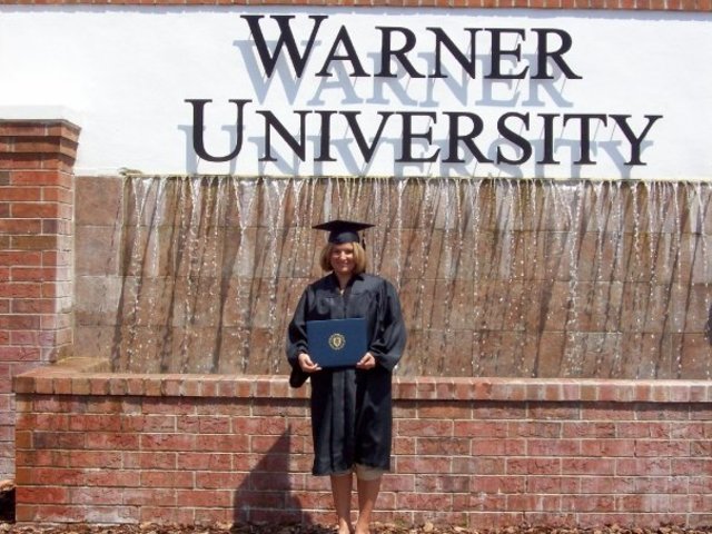Graduating from Warner with my BA