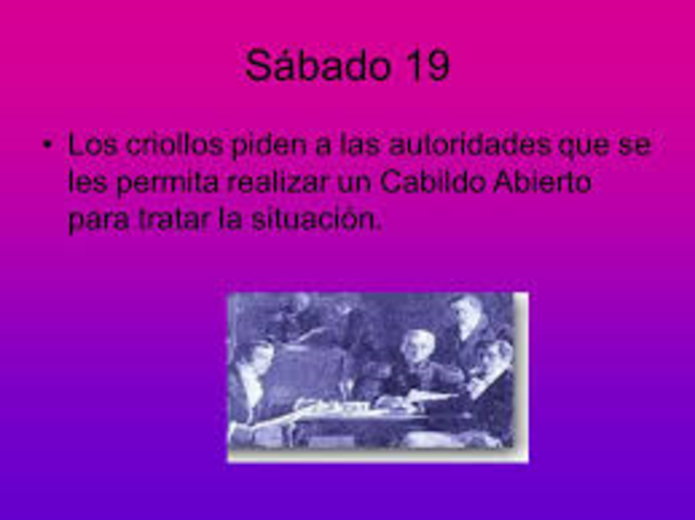 Los criollos piden a las autoridades que se les permita realizar un Cabildo Abierto para tratar la situación.