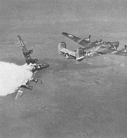 B-24 Bomber shot down