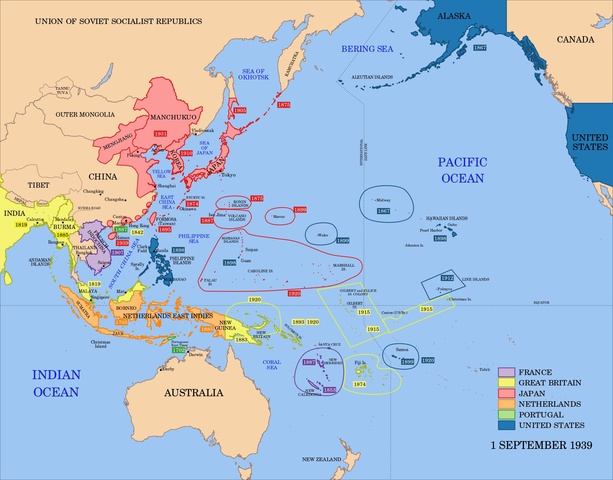 US Control Of Various Pacific Islands