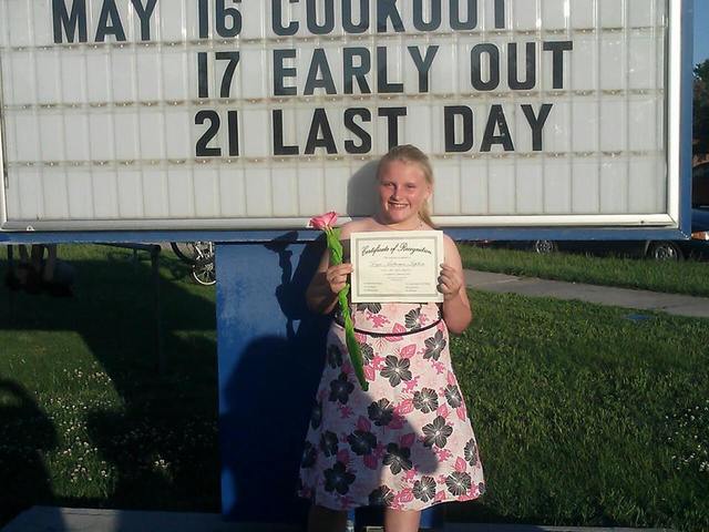 Got promoted from elementary school to middle school.