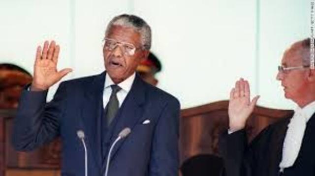 Mandela Becomes South Africa's First Black President