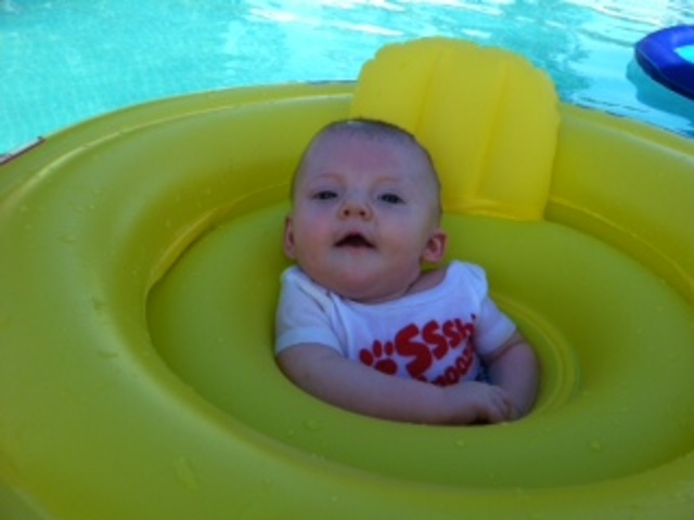 My babys first ime in the pool