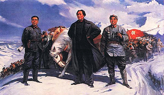 Mao Zedong heads the Long March.