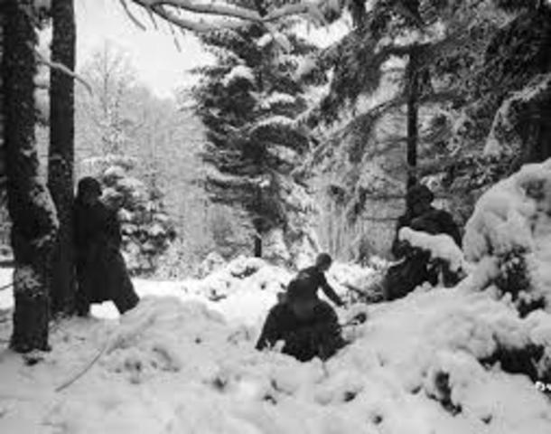 American troops defeat Germans in Battle of the Bulge in Belgium