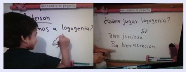 Invitando a Anderson a jugar logogenia.