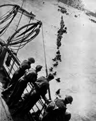 Evacuation begins of Allied troops from Dunkirk, France