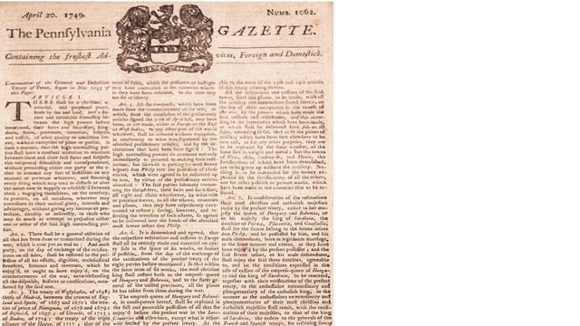 Bought the Pennsylvania Gazette