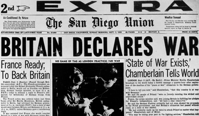 Britain & France declare war