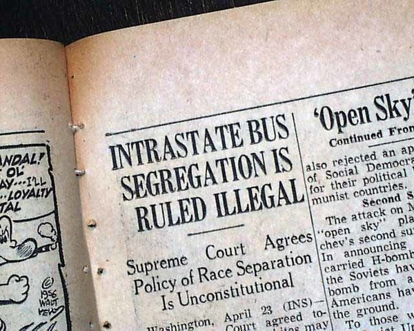 Segregation of public buses unconstitutional