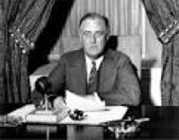 Franklin Roosevelt elected for second term.