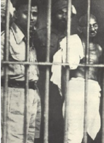 Gandhi is arrested for the first time
