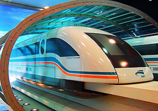 Maglev magnetische zweeftrein