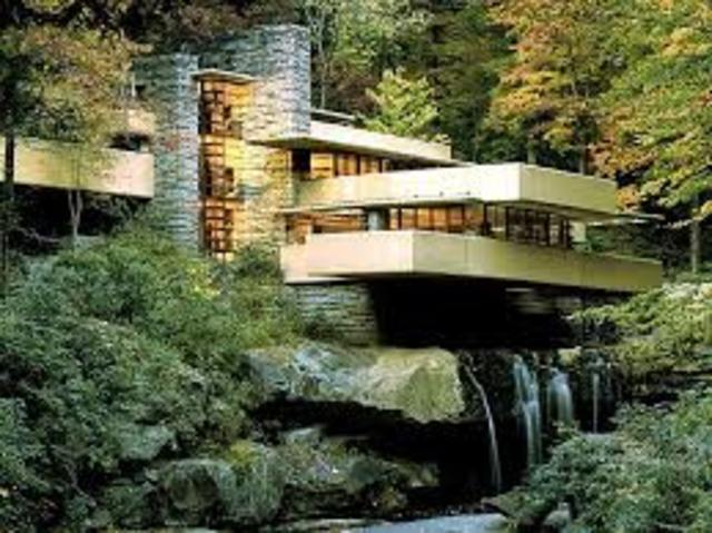 Frank llyod Wright created his masterpiece, falling water