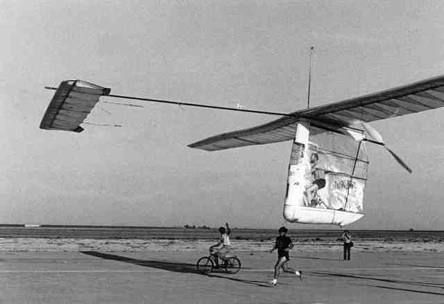 Pilot makes first human powered flight