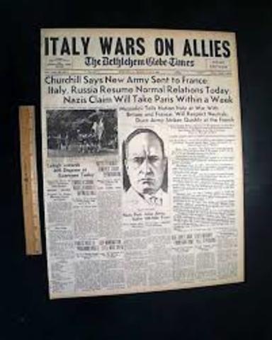 Italy joins the war