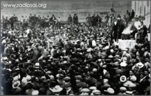 Mass meeting at the Empire Theatre, Johannesburg