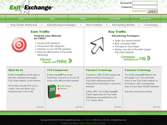 ExitExchange.com logra patentar los anuncios pop-up.