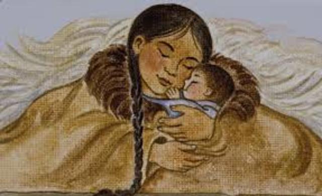 Sacagawea Gives Birth