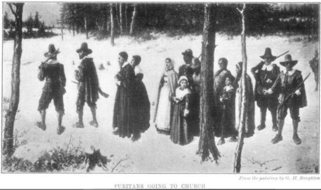 Anne Hutchinson takes her six still-young children to the Dutch colony.