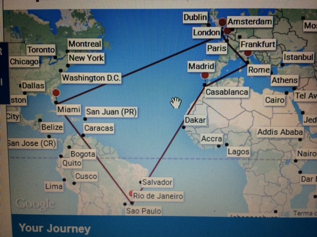 Olivia's Amazing Race Route