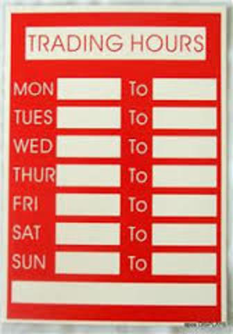 Shops and offices act stated thatonly british subjects could decide on the opening hours of shops