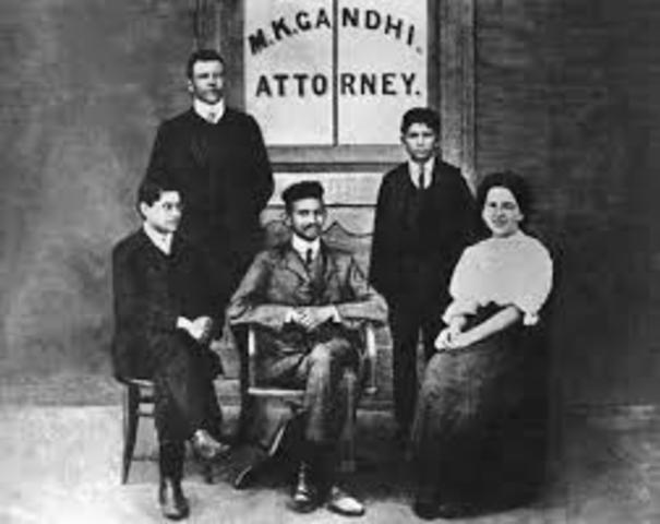 Gandhi opens his own law office in South Africa