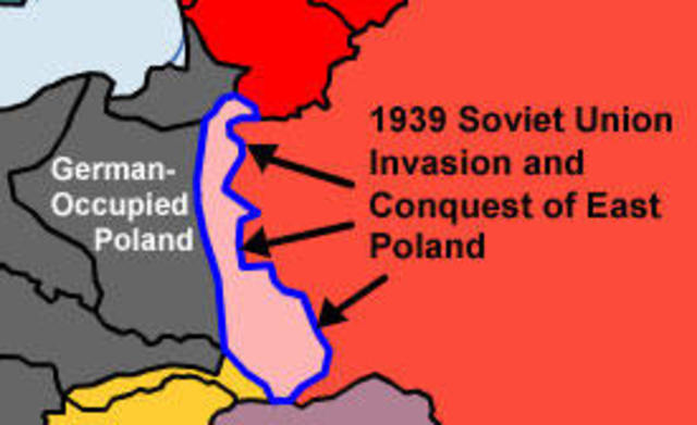 The Soviet Union invades Poland from the east