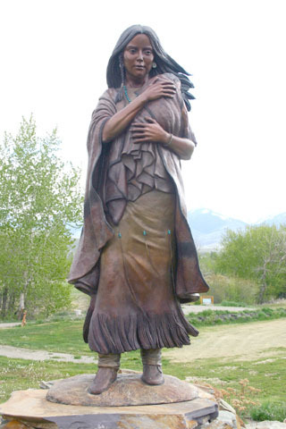 Sacagawea and Charbonneau arrive home