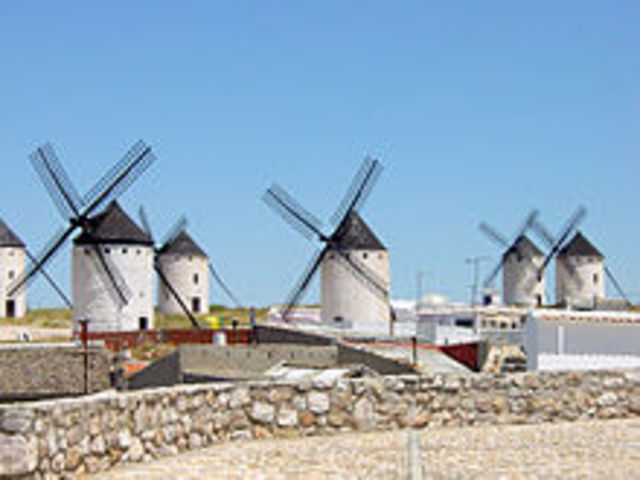 Windmills used to collect seawater
