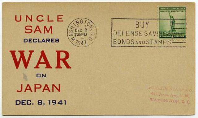 The United States declares war on Japan