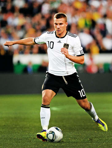 Podolskis first international club goal