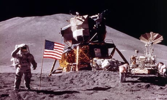 U.S lands on the moon