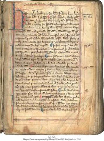 King John signed the Magna Carta 1215 C.E.