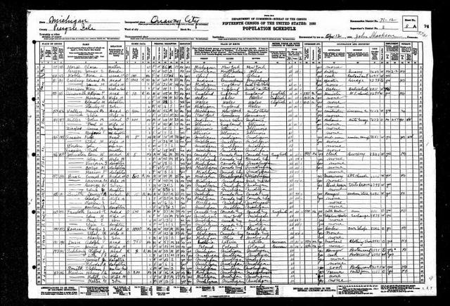 1930 Census - Onaway, Presque Isle, Michigan, USA