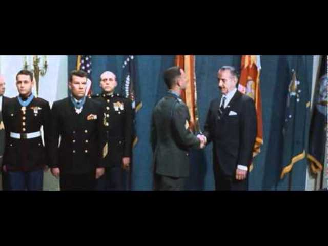 Forrest recieves medal of honor and meets President Lyndon B. Johnson