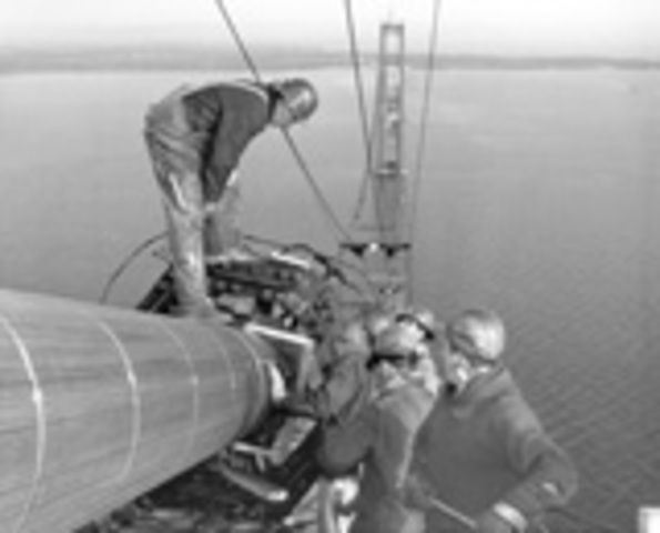 Mackinac Bridge construction begins