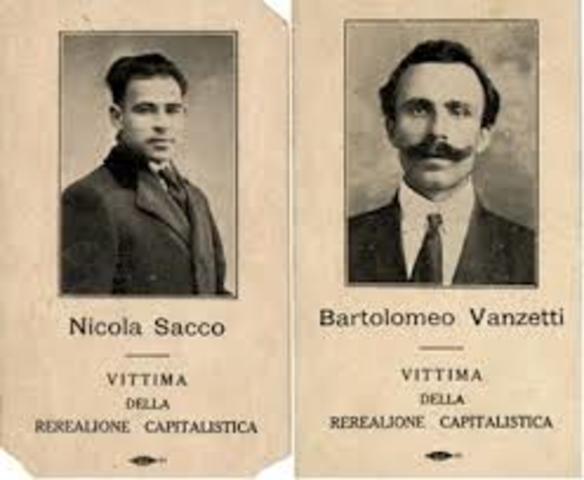 Beginning of Trial of Sacco and Vanzetti