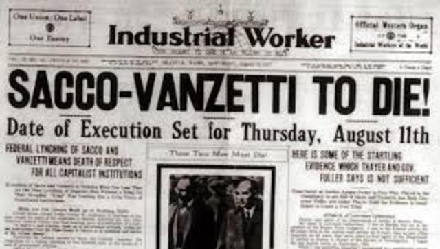 Sacco and Vanzetti executed