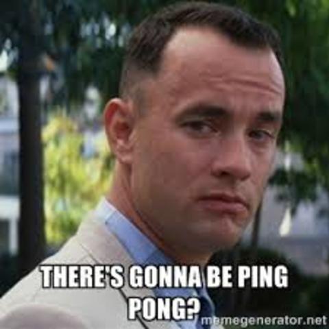 Forrest discovers ping pong