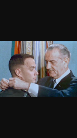 forest recieves medal of honor & meets Lyndon johnson