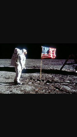 U.S lands on the moon for 1st time