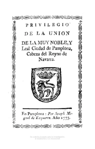 Carlos III promulga del privilegio de la Unión