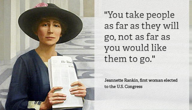 JEANETTE RANKIN, PRIMERA MUJER ELEGIDA MIEMBRO DEL CONGRESO DE LOS ESTADOS UNIDOS